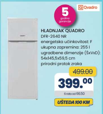 HLADNJAK QUADRO DFR-2640 NR