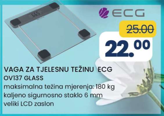 VAGA ZA TJELESNU TEŽINU ECG OV137 GLASS