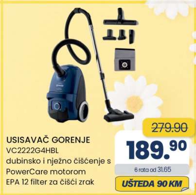 USISAVAČ GORENJE VC2222G4HBL