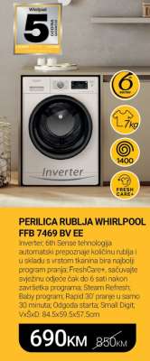 PERILICA RUBLJA WHIRLPOOL FFB 7469 BV EE