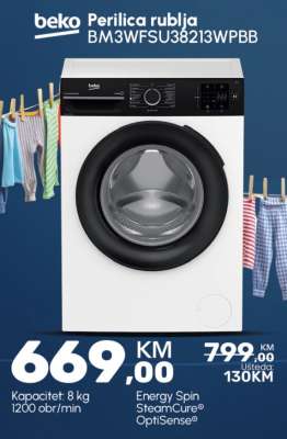Beko Perilica rublja BM3WFSU38213WPBB