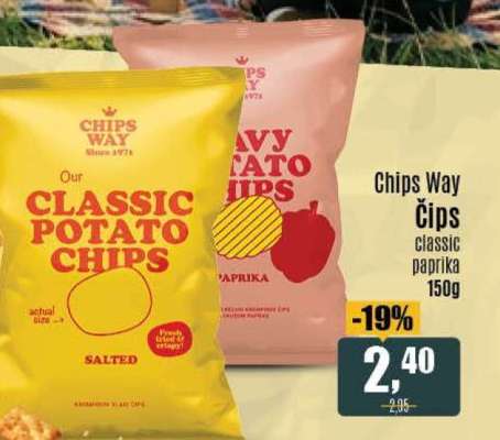 Chips Way čips classic paprika 150g