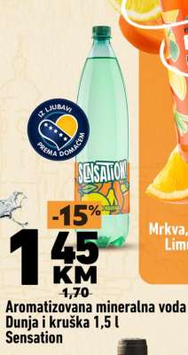 Aromatizovana mineralna voda Dunja i kruška 1,5 l Sensation