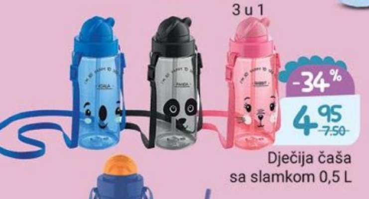 Dječija čaša sa slamkom 0,5 L