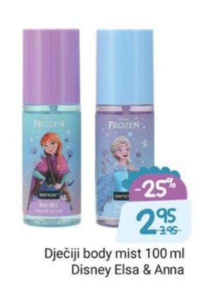 Dječiji body mist 100 ml Disney Elsa & Anna
