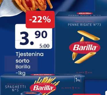 Tjestenina sorto Barilla