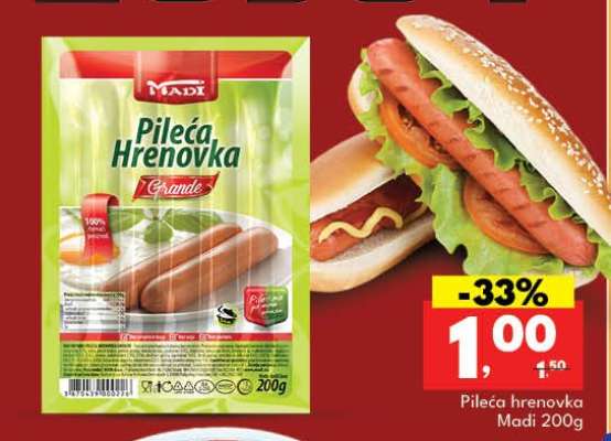 Pileća hrenovka Madi 200g
