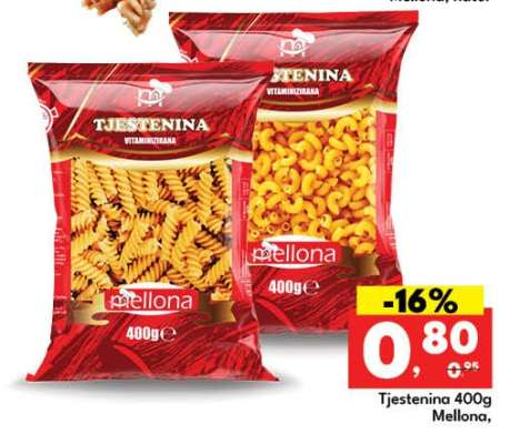 Tjestenina 400g Mellona