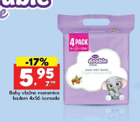 Baby vlažne maramice badem 4x56 komada