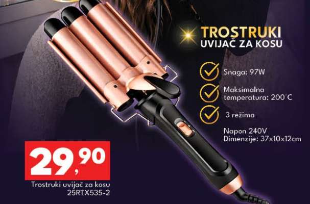 TROSTRUKI UVIJAČ ZA KOSU