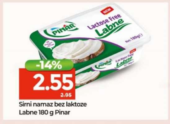 Sirni namaz bez laktoze Labne 180 g Pinar