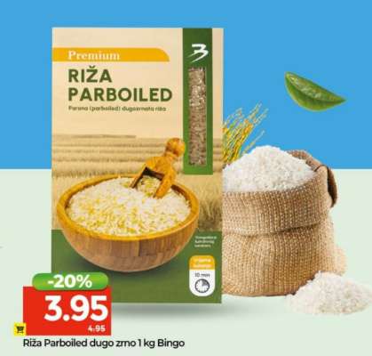 Riža Parboiled dugo zrno 1 kg Bingo