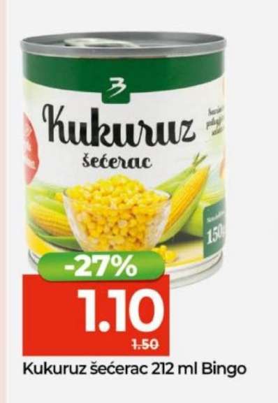Kukuruz šećerac 212 ml Bingo