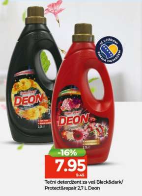 Tečni deterdžent za veš Black&dark/Protect&repair 2,7 L Deon