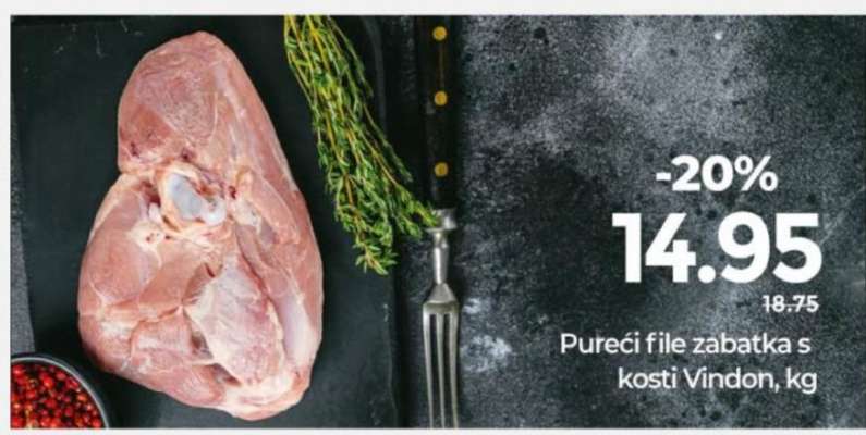 Pureći file zabatka s kosti Vindon, kg