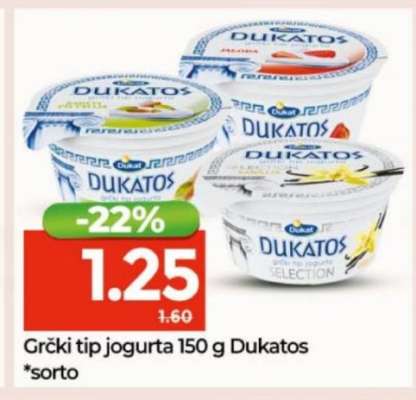 Grčki tip jogurta 150 g Dukatos
