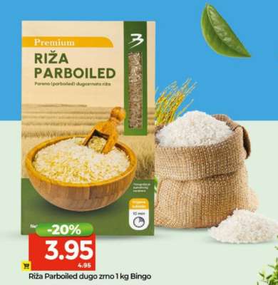 Riža Parboiled dugo zrno 1 kg Bingo