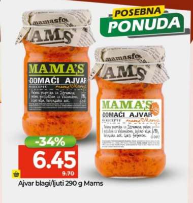 Ajvar blagi/ljuti 290 g Mams