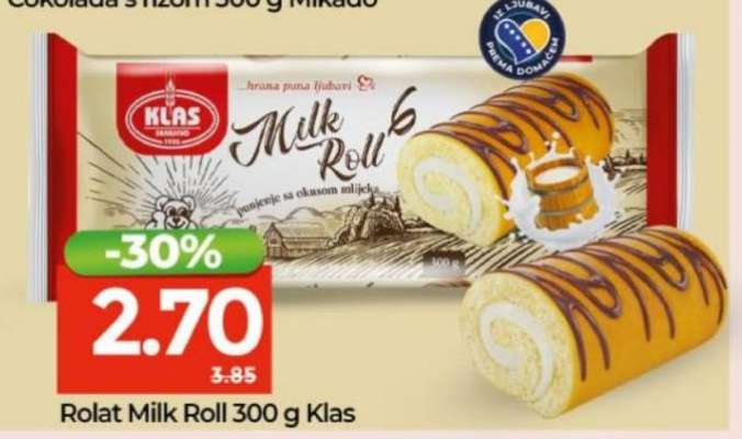 Rolat Milk roll 300 g, Klas