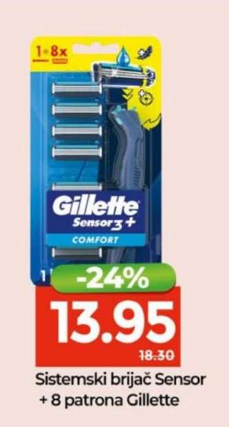 Sistemski brijač Sensor + 8 patrona Gillette