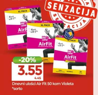 Dnevni ulošci Air Fit 50 kom Violeta