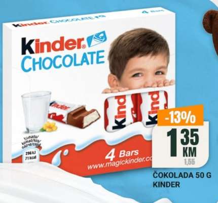 ČOKOLADA 50 G KINDER