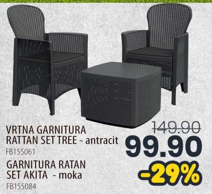 VRTNA GARNITURA RATTAN SET TREE