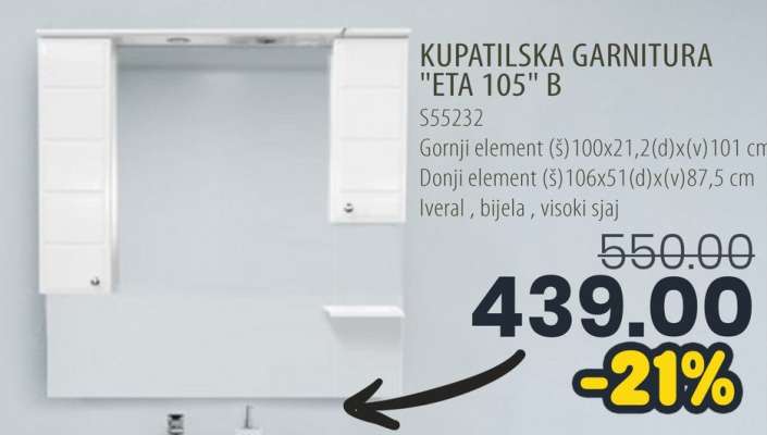 KUPATILSKA GARNITURA "ETA 105" B