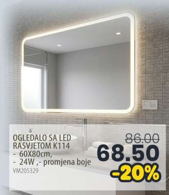 OGLEDALO SA LED RASVJETOM K114