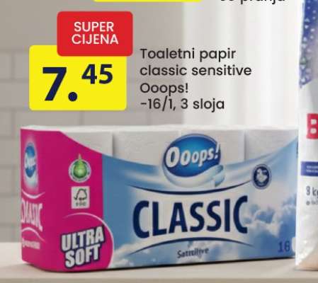 Toaletni papir classic sensitive Ooops!