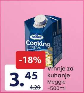 Vrhnje za kuhanje Meggle
