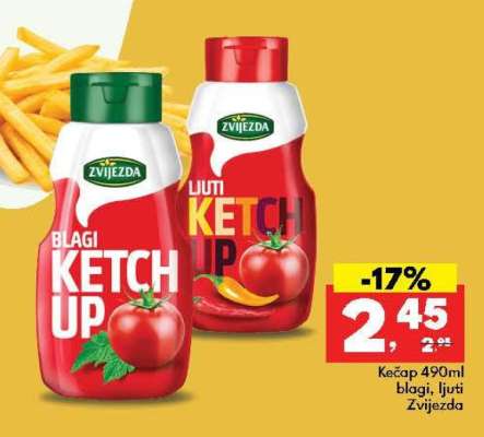 Kečap 490ml blagi, ljuti Zvijezda