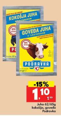 Juha 62/65g kokošija, goveda Podravka