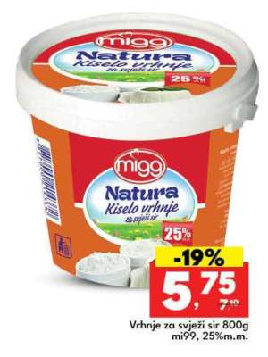 Vrhnje za svježi sir 800g