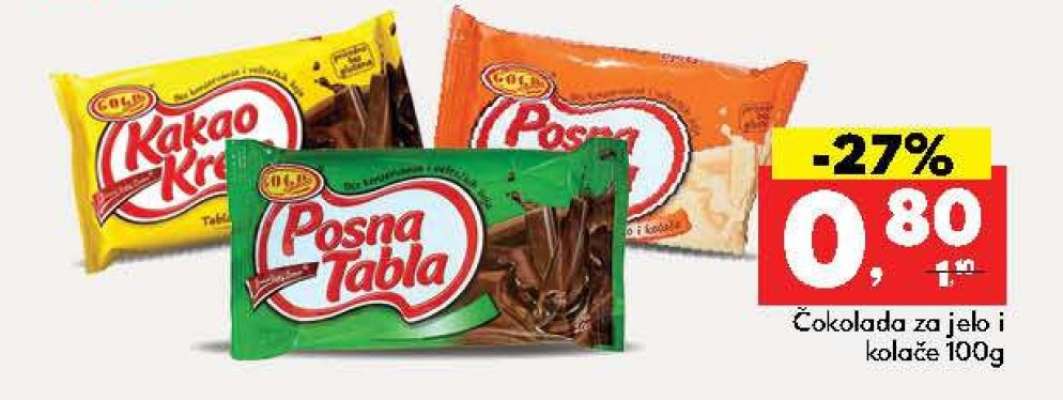 Čokolada za jelo i kolače 100g