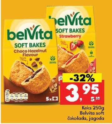Keks 250g Belvita soft čokolada, jagoda