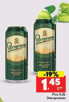 Pivo 0,5L Staropramen