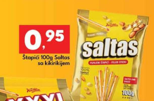 Štapići 100g Saltas sa kikirikijem