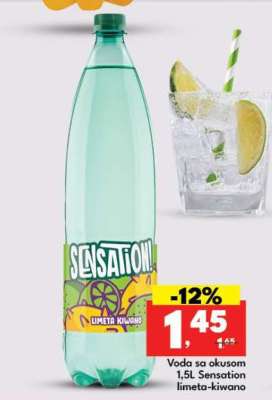 Voda sa okusom 1,5L Sensation limeta-kiwano
