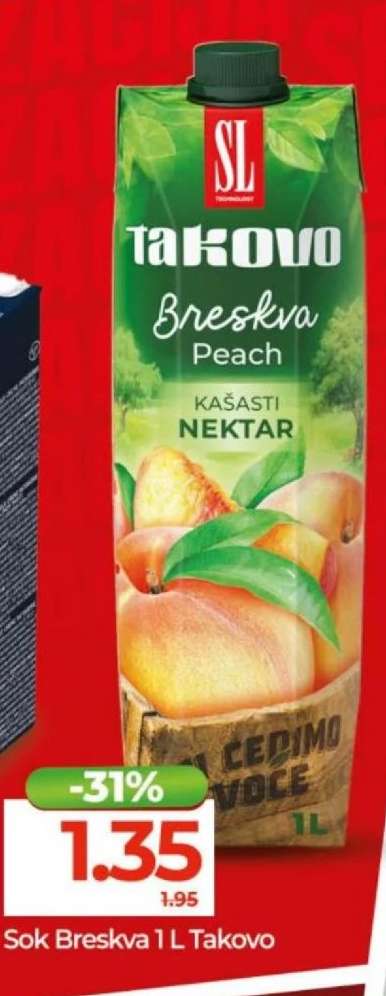Sok Breskva 1 L, Takovo