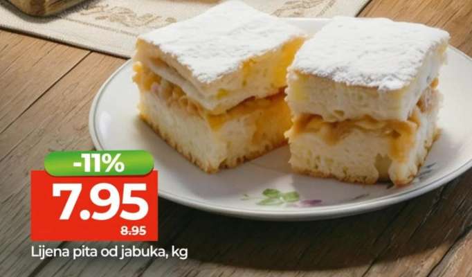 Lijena pita od jabuka, kg