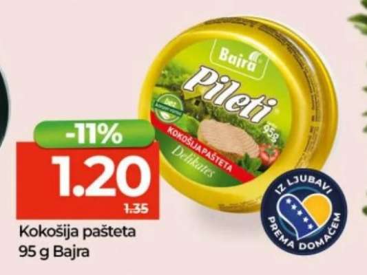 Kokošija pašteta 95 g Bajra