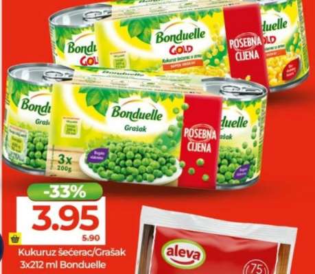 Kukuruz šećerac/Grašak 3x212 ml Bonduelle