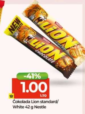 Čokolada Lion standard/White 42 g Nestle