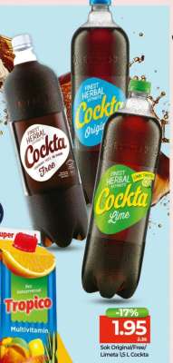 Sok Original/Free/Limeta 1,5 l Cockta