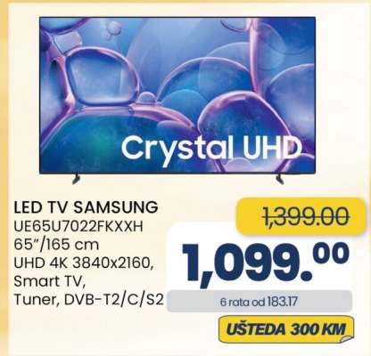 LED TV SAMSUNG UE65U7022FKXXH