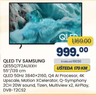 QLED TV SAMSUNG QE55Q7F2AUXXH