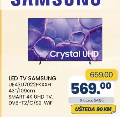 LED TV SAMSUNG UE43U7022FKXXH
