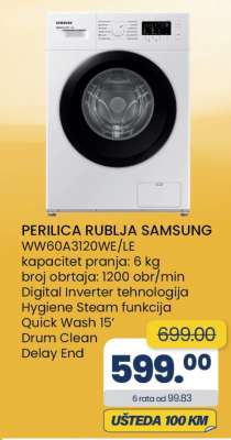 PERILICA RUBLJA SAMSUNG WW60A3120WE/LE
