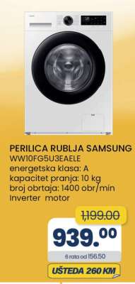PERILICA RUBLJA SAMSUNG WW10FG5U3EAELE